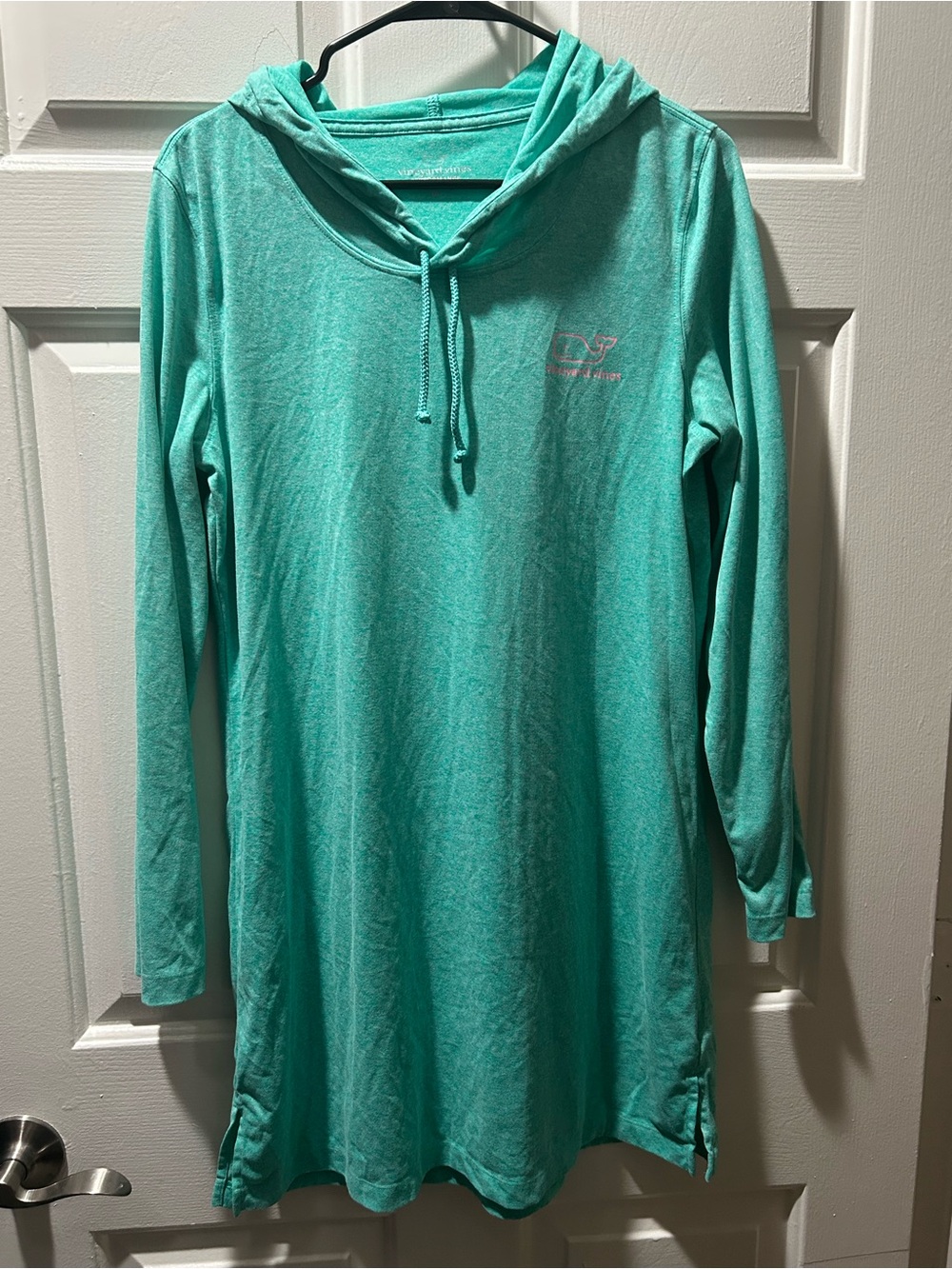 Vineyard Vines Women's Whale Hooded Long Sleeve Performance Dress Camden Green